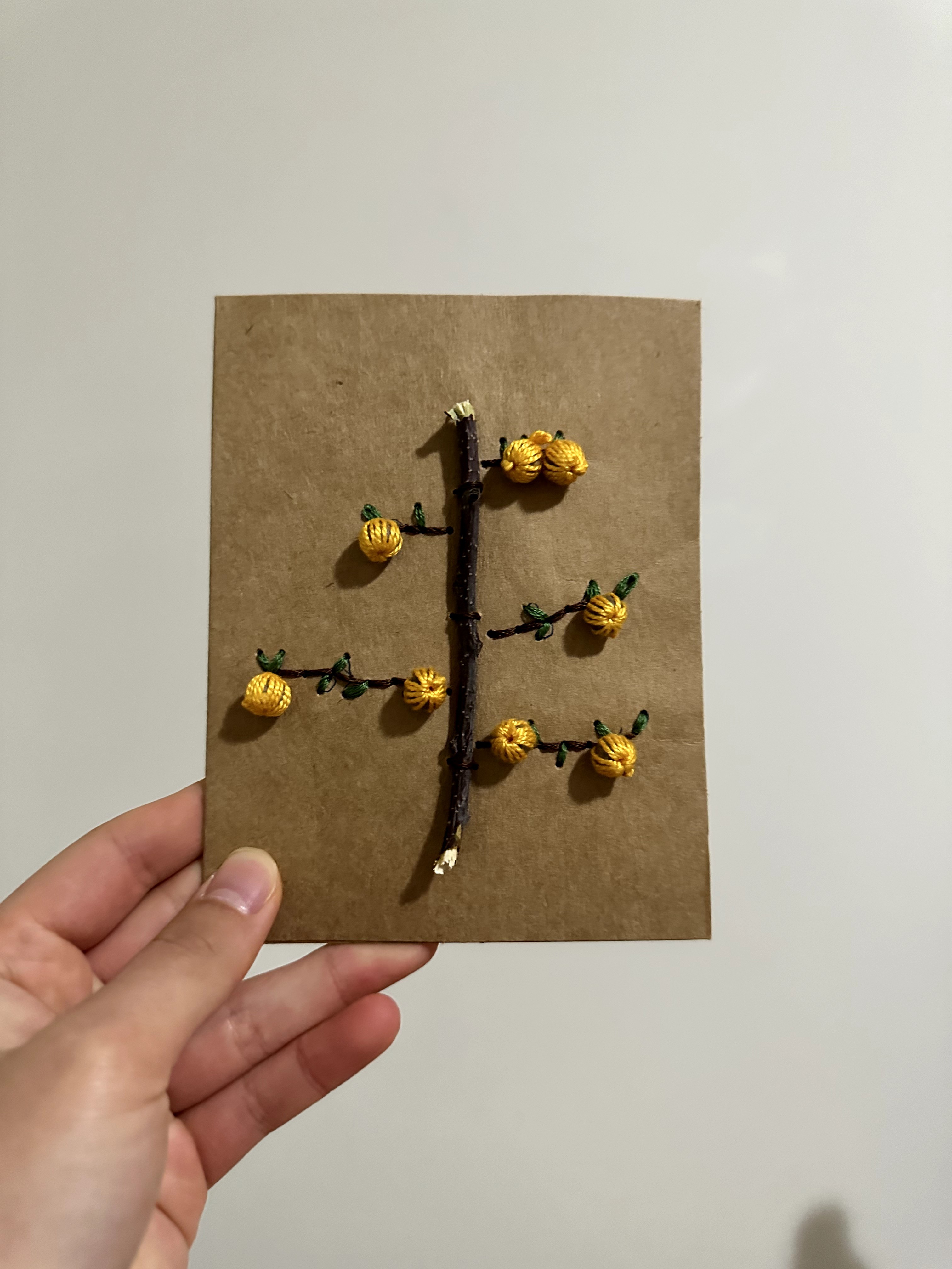 Orange Peach Tree Card